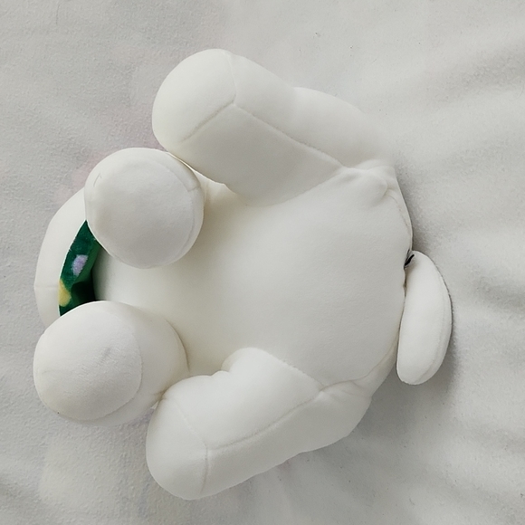 White kitten with Santa hat and scarf plush, 10.5" - Picture 5 of 8